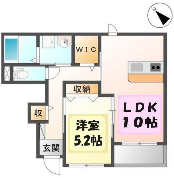 パレ・プランタン(1LDK/1階)の間取り写真