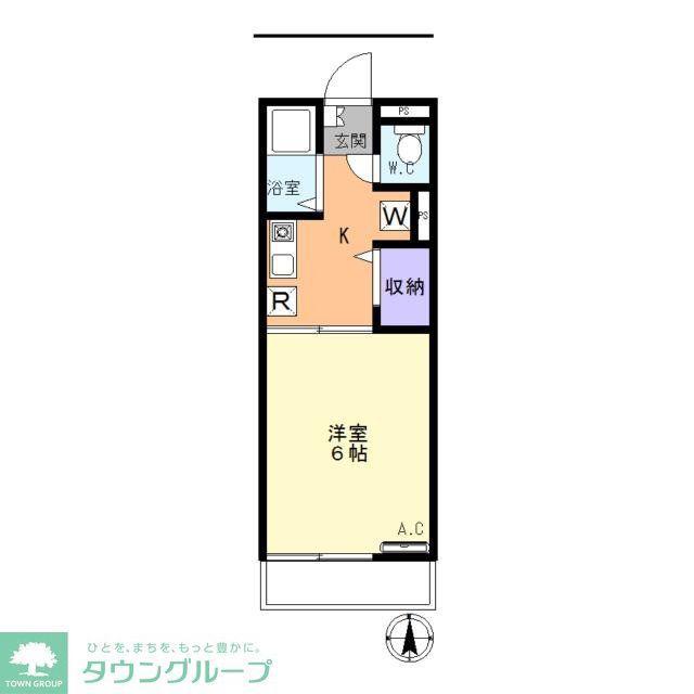西武新宿線 南大塚駅 徒歩18分 2階建 築32年(1K/2階)の間取り写真