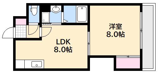 ヴィオラ大芝(1LDK/4階)の間取り写真
