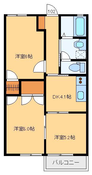 グランシャリオ(3DK/1階)の間取り写真