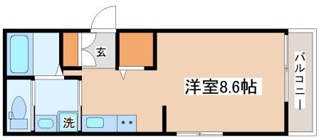 ヴィアーノ垂水王居殿(ワンルーム/2階)の間取り写真