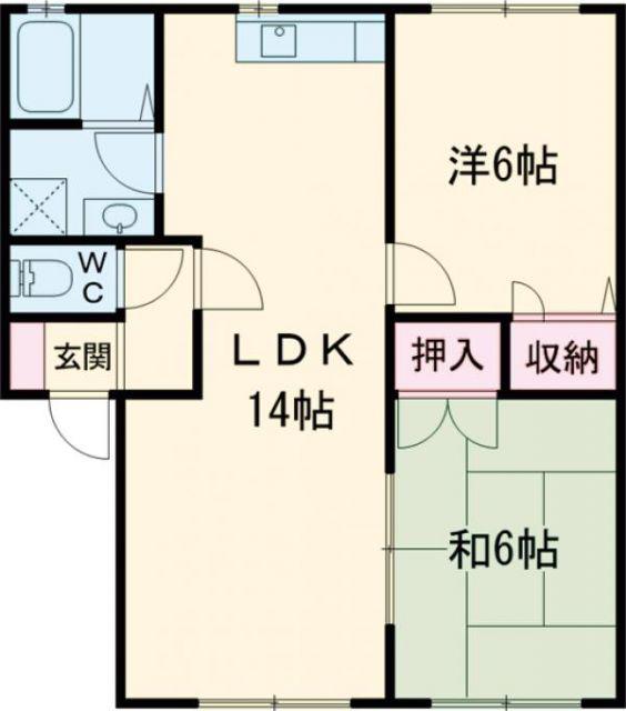 パークハイツ野田A棟(2LDK/2階)の間取り写真