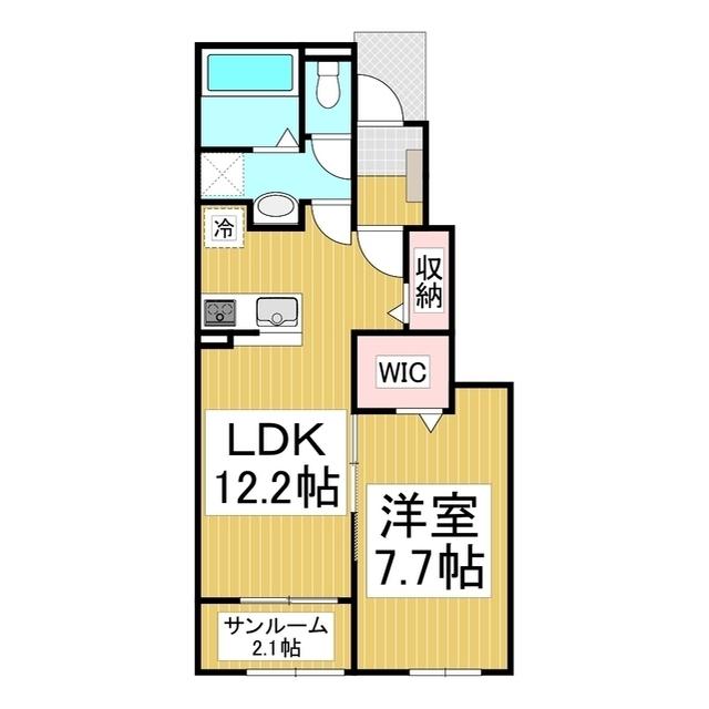 ソラティオ(1LDK/1階)の間取り写真