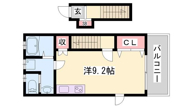 CS CUBE(ワンルーム/2階)の間取り写真