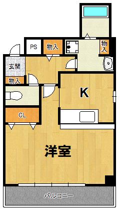 MYボヌール(1K/6階)の間取り写真