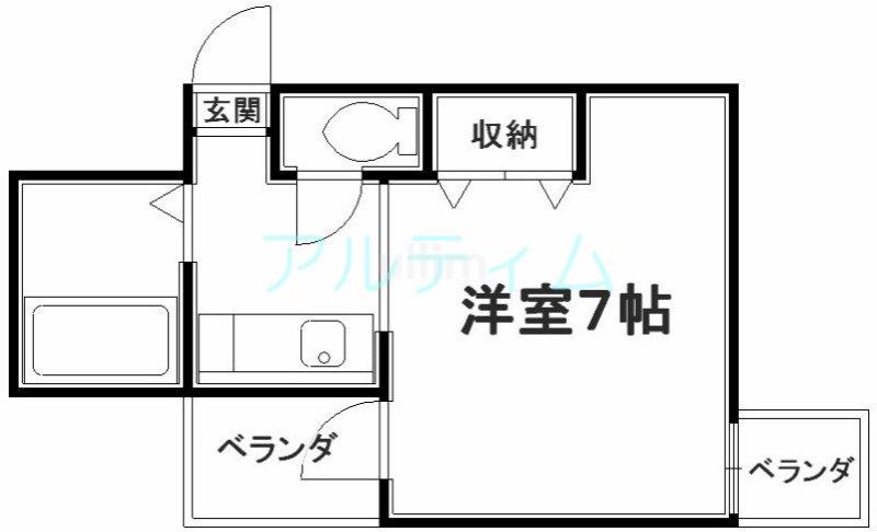 GRAND VALUE 七条(1K/4階)の間取り写真