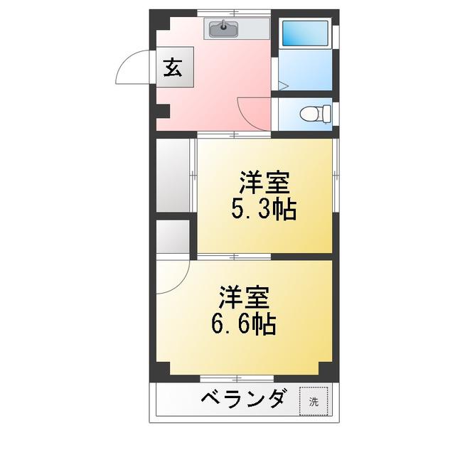 ダイシンコーポ(2DK/3階)の間取り写真