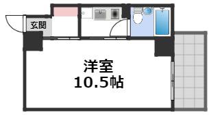 チサンマンション心斎橋二番館(ワンルーム/6階)の間取り写真