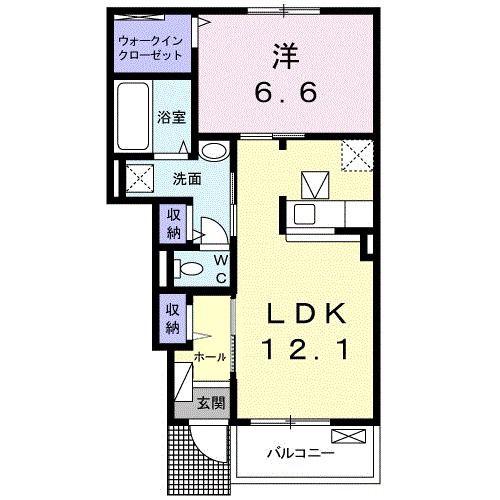 CLEMENT 樹VI(1LDK/1階)の間取り写真