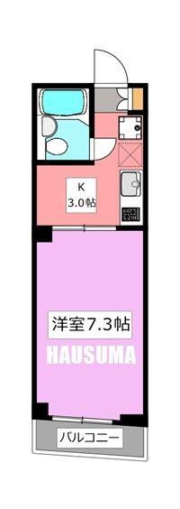 ぷらむ南大塚(1K/3階)の間取り写真