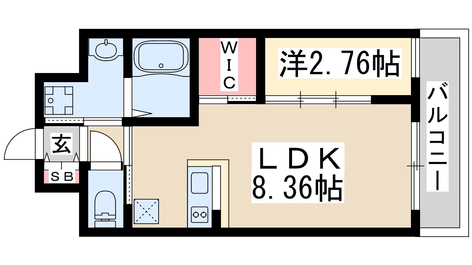 ライブフラット塚本新北野(1LDK/5階)の間取り写真