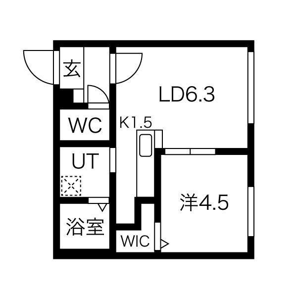フォルテ新道東(1LDK/3階)の間取り写真