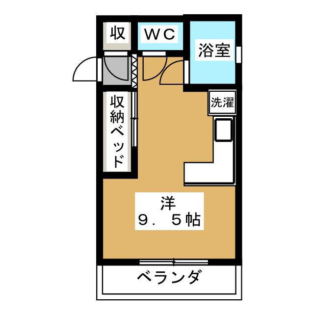 プティオーベルジュ(ワンルーム/2階)の間取り写真