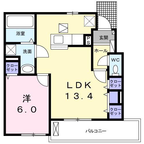 アバンツァート岩槻II(1LDK/1階)の間取り写真