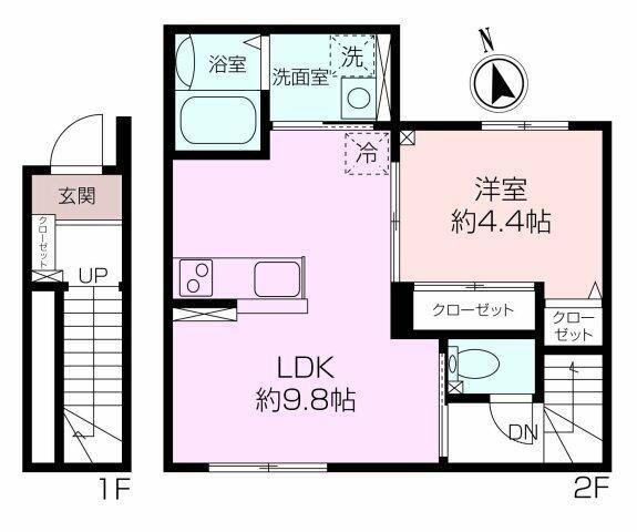 PERRY PARKFRONT(1LDK/2階)の間取り写真
