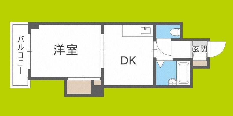 ノルデンハイム新北野(1DK/7階)の間取り写真