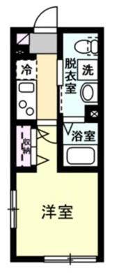 ヴィラージュ中山(1K/2階)の間取り写真