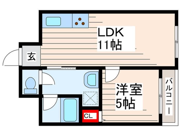 グリシーヌ西葛西(1LDK/5階)の間取り写真