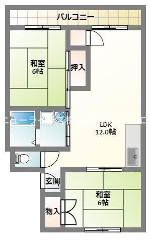 コミュニティーハウスノグチ(2LDK/1階)の間取り写真