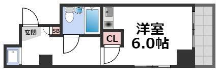 グランピア上汐(ワンルーム/2階)の間取り写真