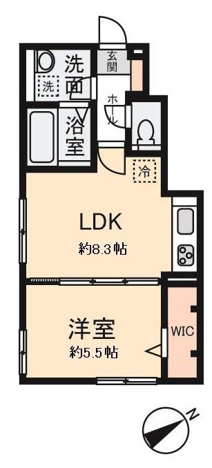 TERRACE GLORIA(1LDK/1階)の間取り写真