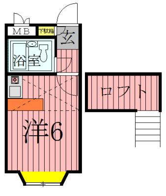ベルピア・常盤平第11-1(ワンルーム/2階)の間取り写真