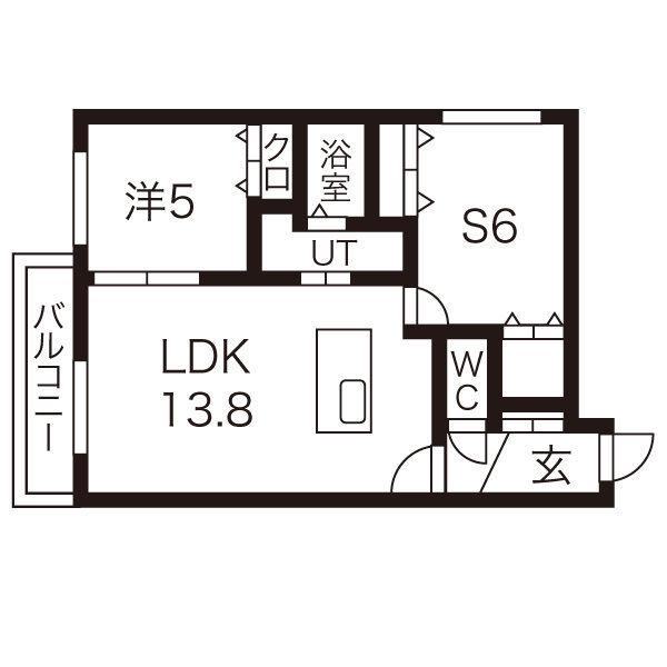コンサップ円山公園(2LDK/2階)の間取り写真