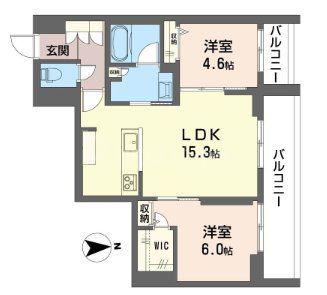 日暮里・舎人ライナー 谷在家駅 徒歩4分 3階建 新築(2LDK/3階)の間取り写真