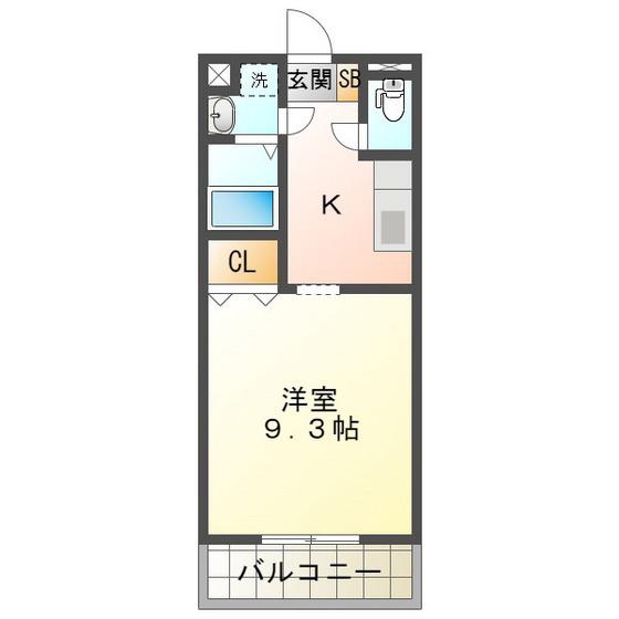 ブランメゾン(1K/3階)の間取り写真