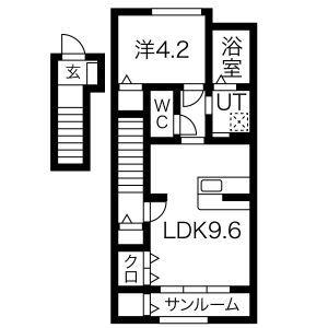 ハウスポコ(1LDK/2階)の間取り写真