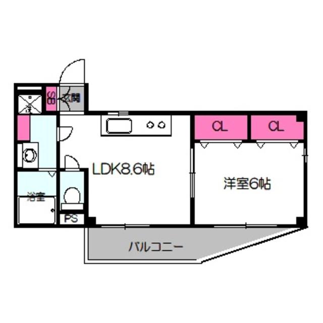 ライトヴィレッジ(1LDK/2階)の間取り写真