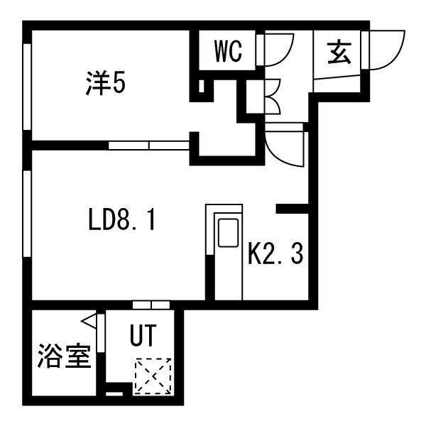 豊里1丁目MS(1LDK/4階)の間取り写真