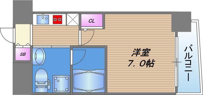 アドバンス心斎橋ラシュレ(1K/15階)の間取り写真