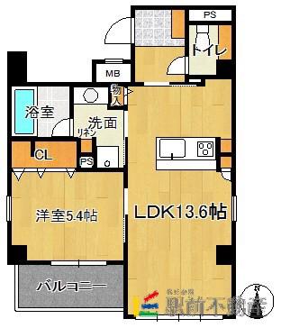 フィオーレ大濠公園(1LDK/3階)の間取り写真