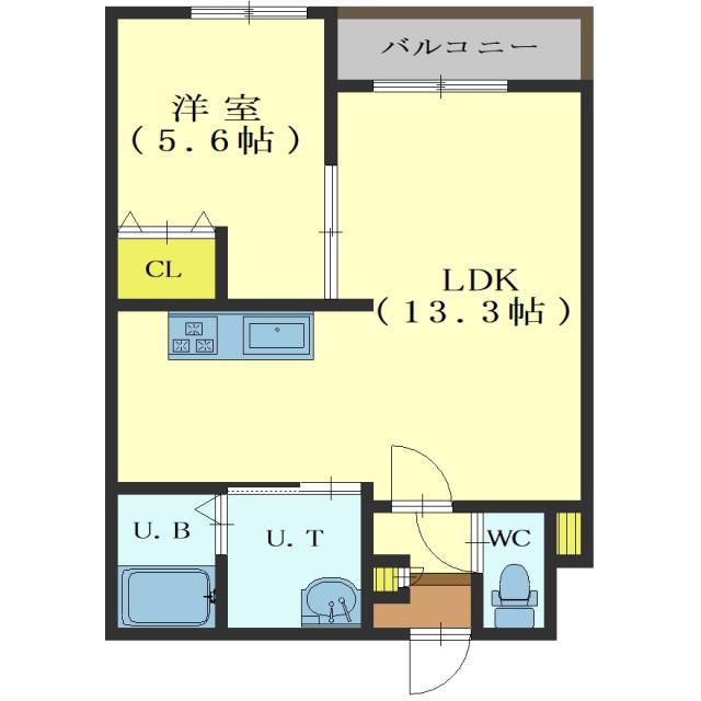 ソレミア(1LDK/2階)の間取り写真