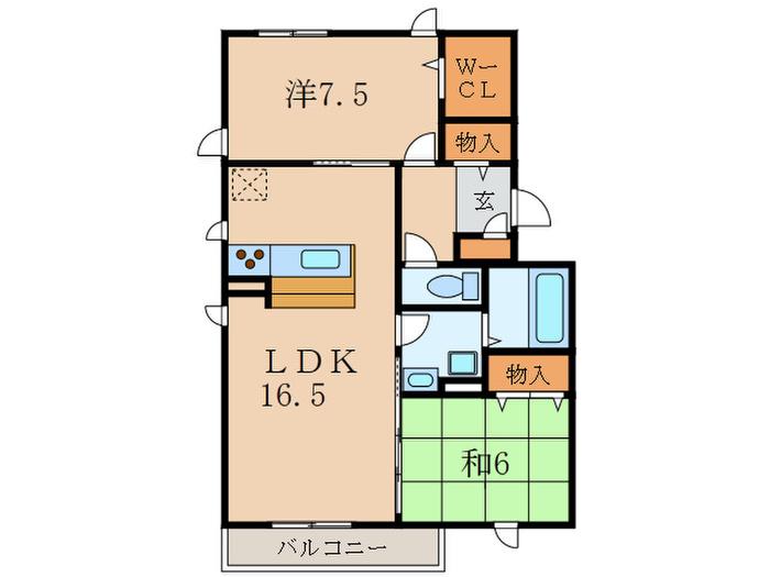 シューパレスIII(2LDK/2階)の間取り写真