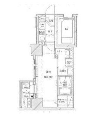 クレイシア亀戸(1K/4階)の間取り写真