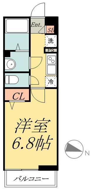 リブリ・進(1K/3階)の間取り写真