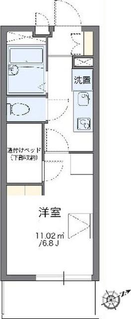 レオパレス片倉台(1K/4階)の間取り写真