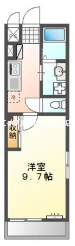 アミスタ(1K/2階)の間取り写真