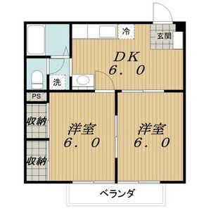 サンライズソハラ(2DK/2階)の間取り写真