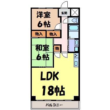 メゾン白川(2LDK/2階)の間取り写真