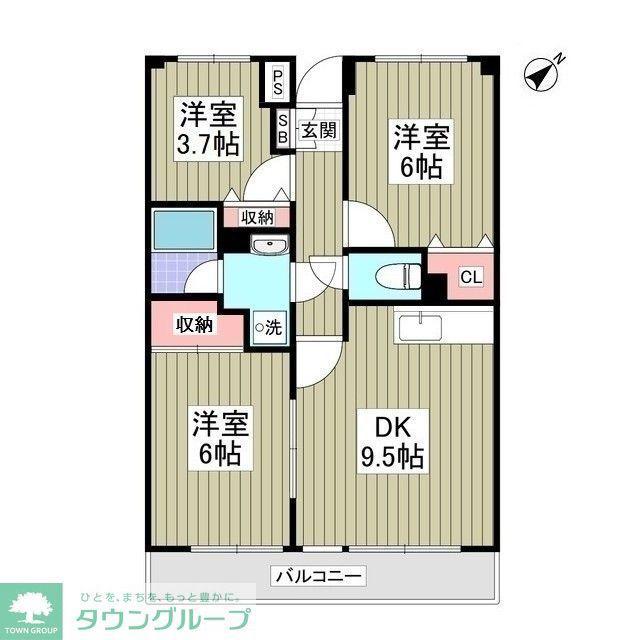 グランパレス小熊(3SDK/1階)の間取り写真