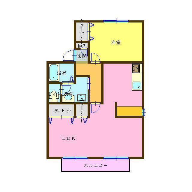 セジュールマロンA(1LDK/2階)の間取り写真