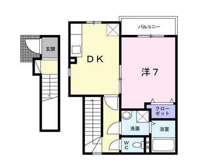 コンソラトゥール(1DK/2階)の間取り写真