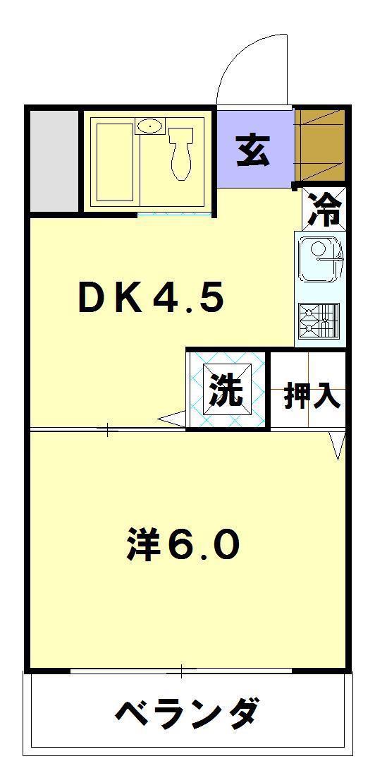 第1塚本ハイツ(1DK/5階)の間取り写真