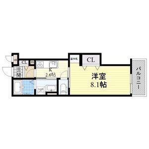 クリエオーレ近江堂(1K/3階)の間取り写真