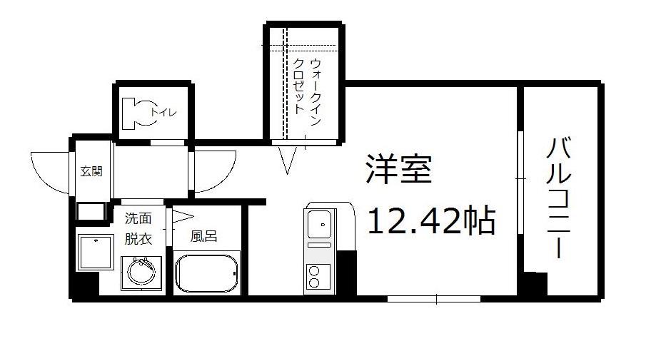 ヴィーニョ ヴェルデ(ワンルーム/4階)の間取り写真