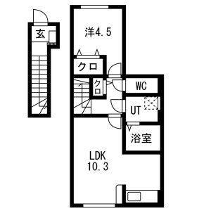 T・MハウスI(1LDK/2階)の間取り写真