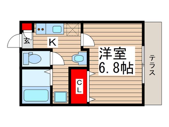 CLASSY蘇我(1K/1階)の間取り写真
